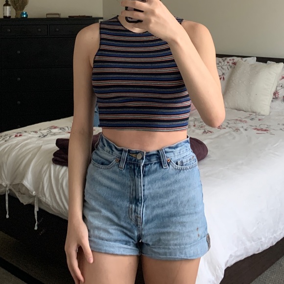 Zara Tops Colorful Zara Striped Cropped Tank Poshmark